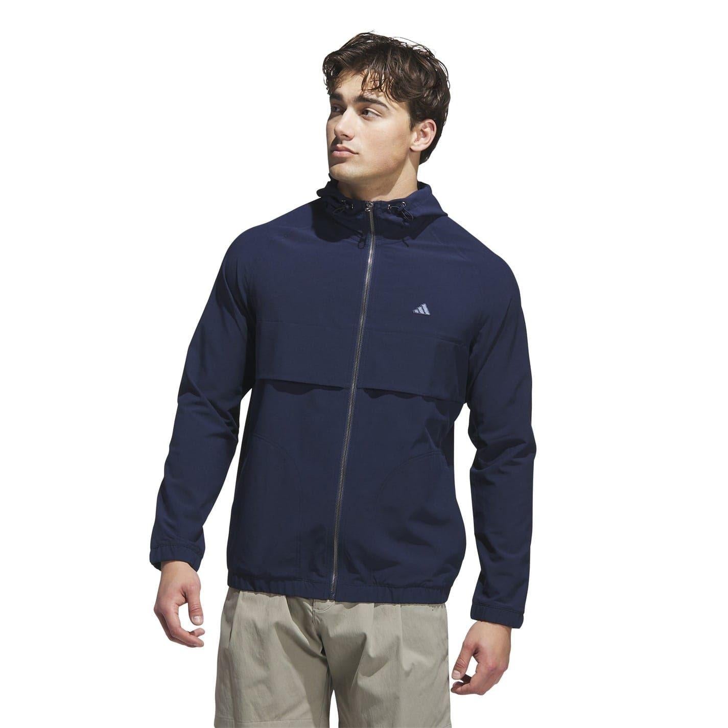 Navy - Side - Adidas Mens Go-To Logo Full Zip Jacket