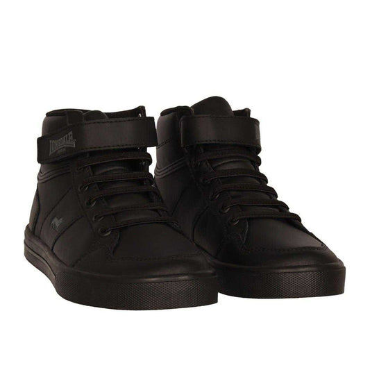 Black-Charcoal - Front - Lonsdale Childrens-Kids Canons Trainers