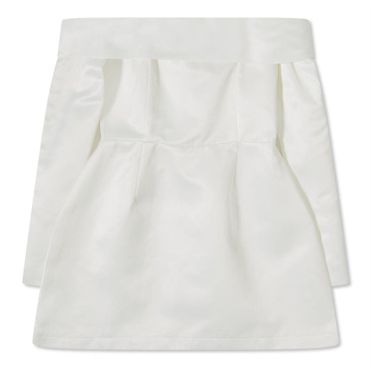 White - Front - Odd Muse Womens-Ladies Satin Bardot Mini Dress
