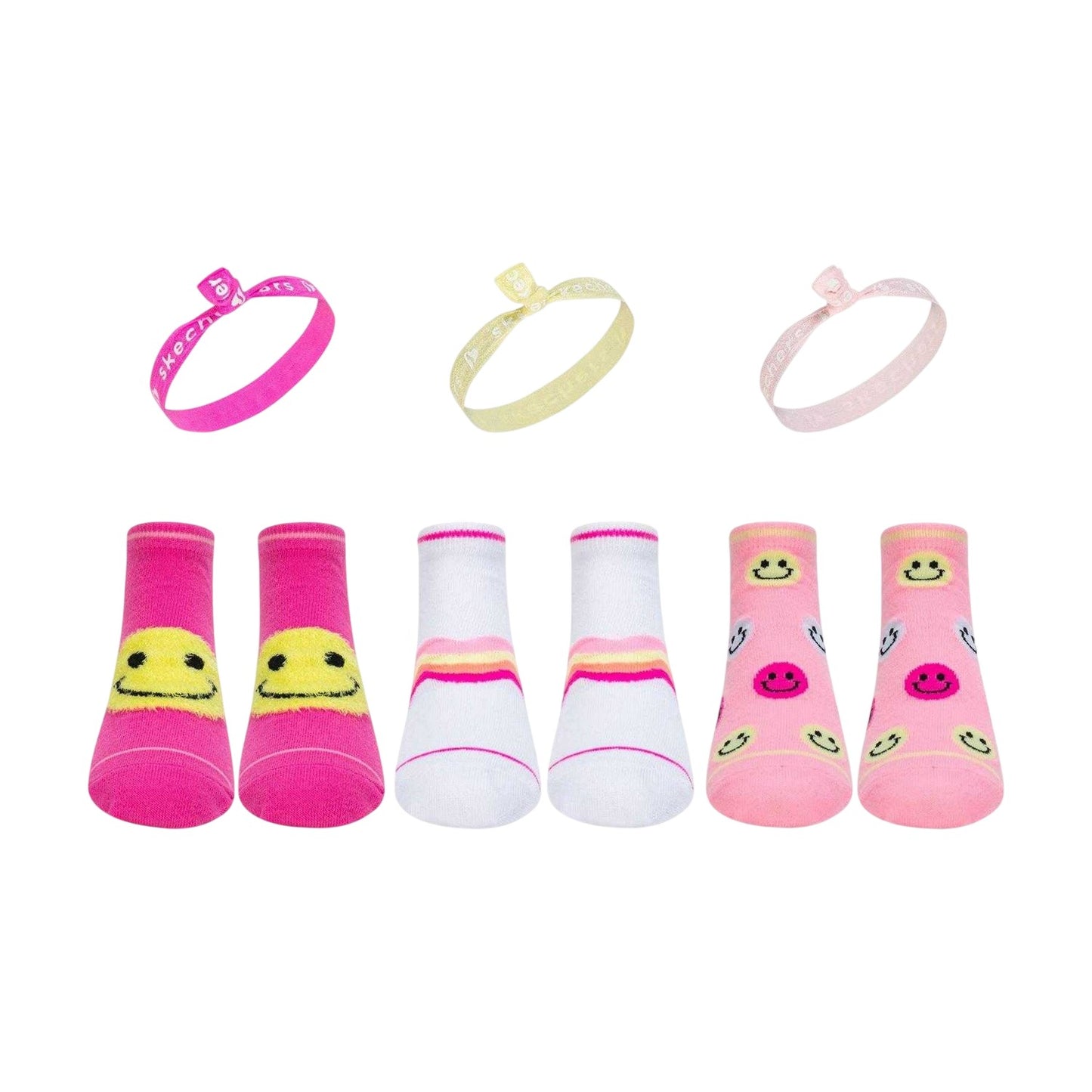 Pink - Back - Skechers Girls Trainer Socks