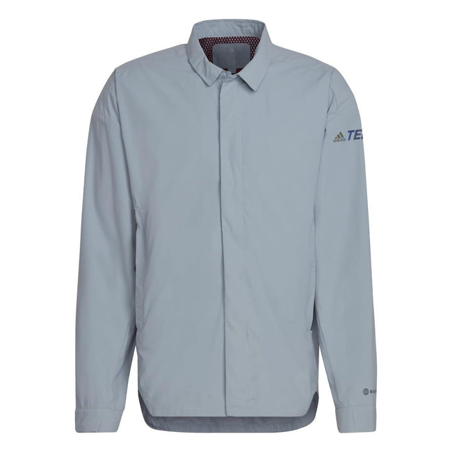 Grey - Side - Adidas Mens Terrex Myshelter Overshirt