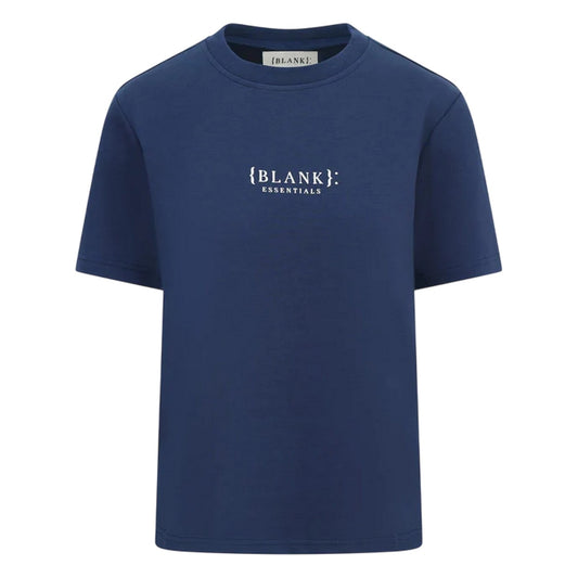 Navy - Front - Blank Essentials Womens-Ladies Essentials Logo Boyfriend T-Shirt