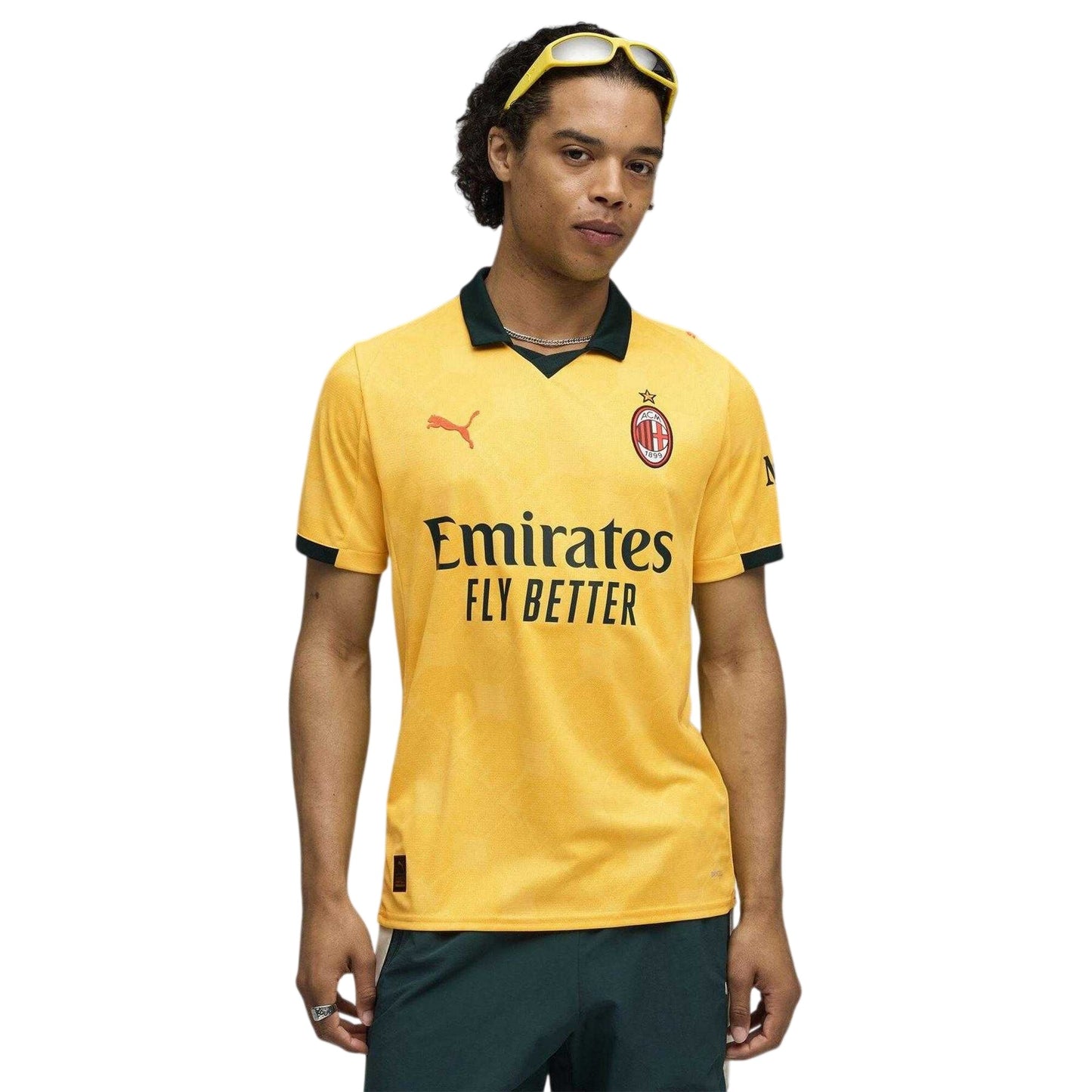 Yellow-Green - Pack Shot - Puma Mens 2025-2026 AC Milan Third Jersey
