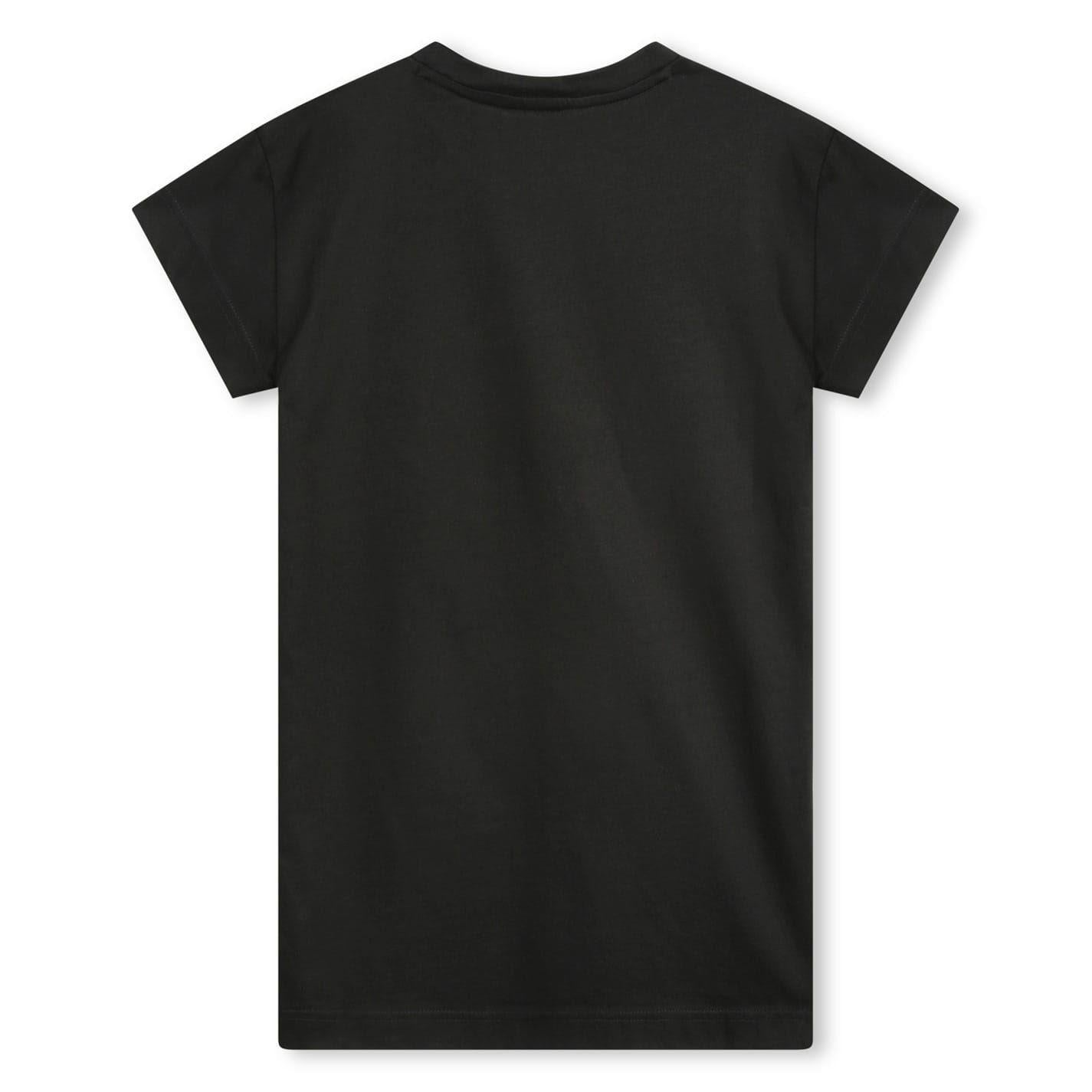 Black - Back - Hugo Girls Logo T-Shirt Dress