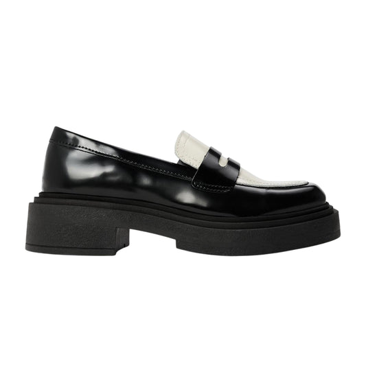 Black-Off White - Front - Steve Madden Womens-Ladies Charley Penny Loafers