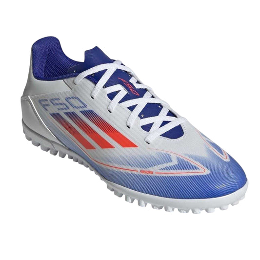 White-Red-Blue - Front - Adidas Mens F50 Club 3 Stripes Astro Turf Trainers