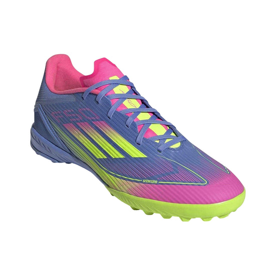 Blue-Lemon - Front - Adidas Mens F50 League Striped Football Boots
