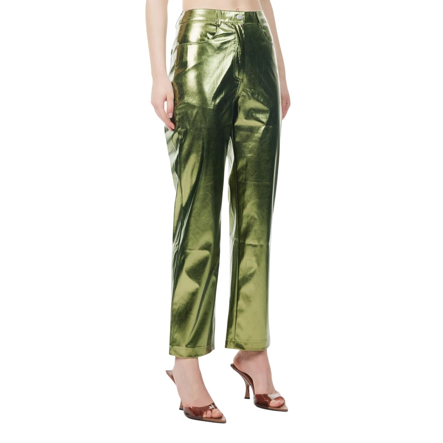 Green - Lifestyle - AmyLynn Unisex Adult Lupe Metallic 5 Pockets Trousers