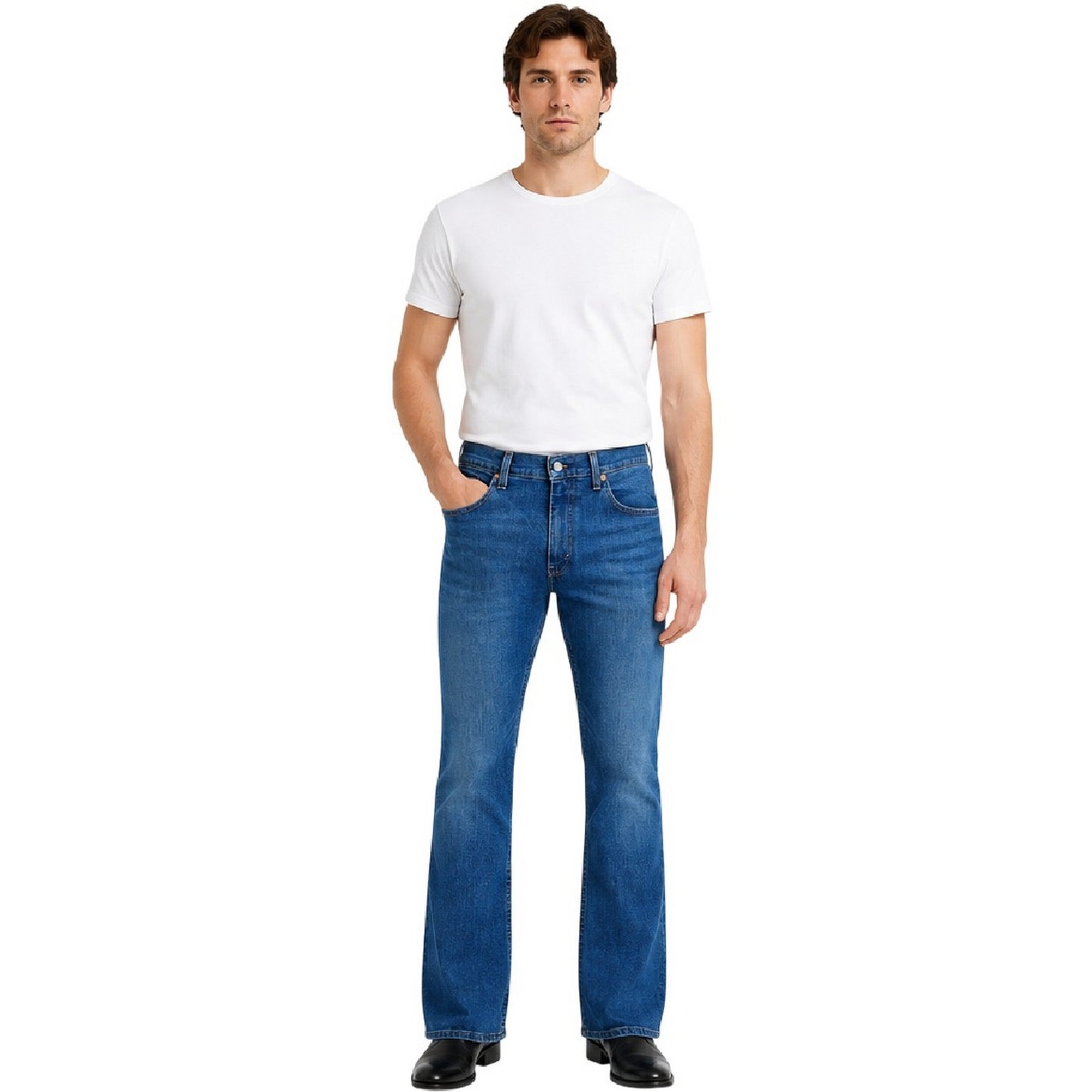 Blue - Side - Levis Mens Slim Bootcut Jeans