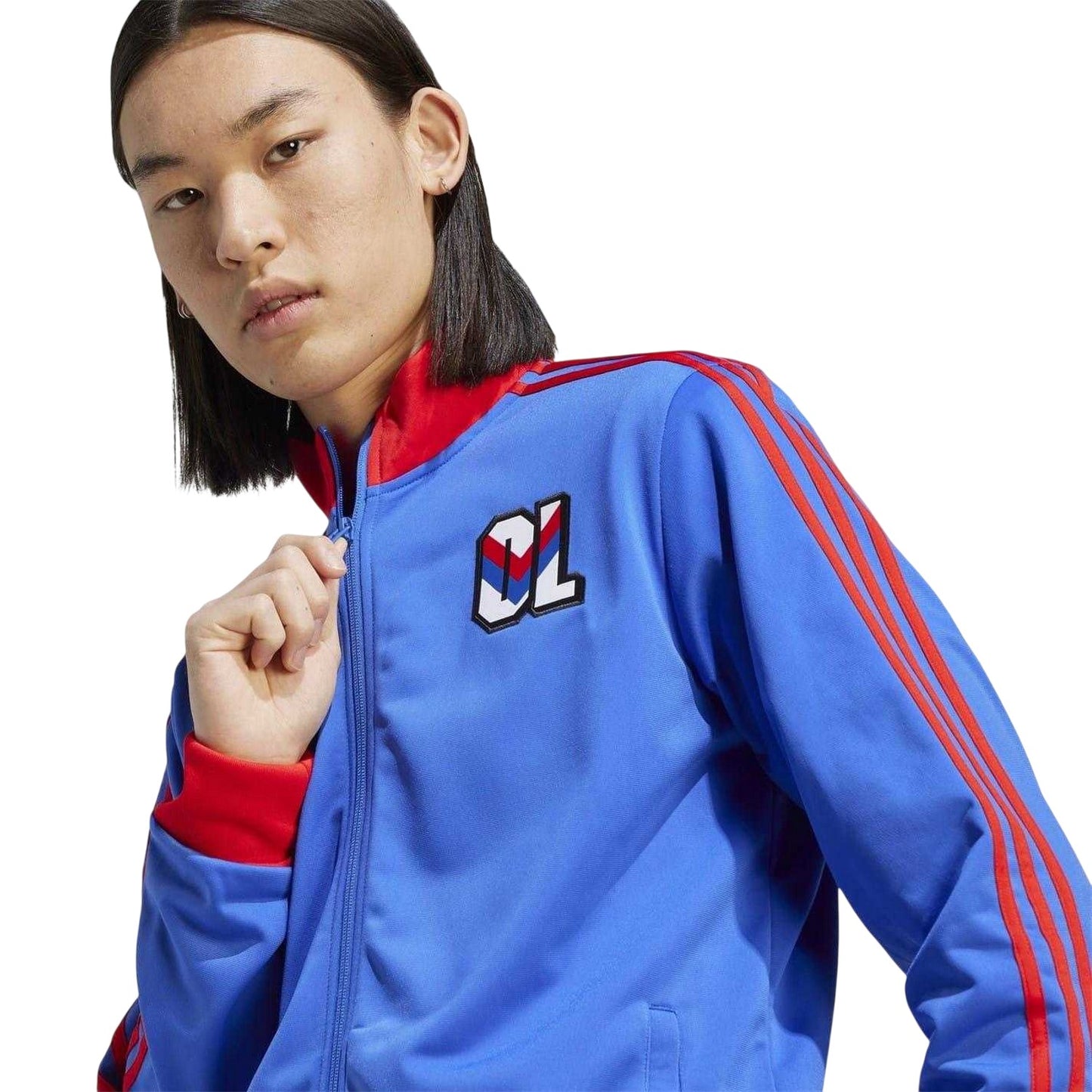 Blue-Red - Lifestyle - Adidas Mens Olympique Lyonnais Regular Sweatshirt