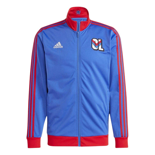 Blue-Red - Front - Adidas Mens Olympique Lyonnais Regular Sweatshirt