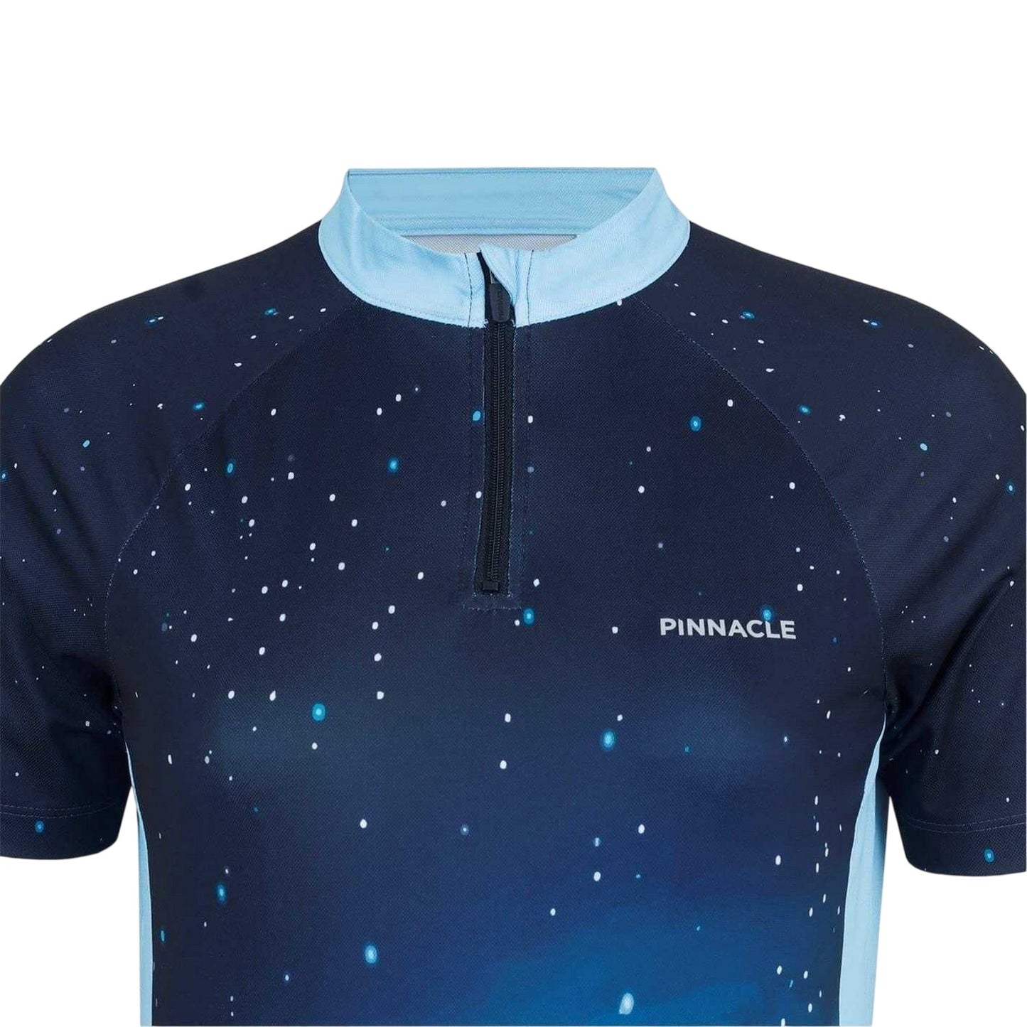 Blue - Side - Pinnacle Womens-Ladies Half Zip Cycling Jersey