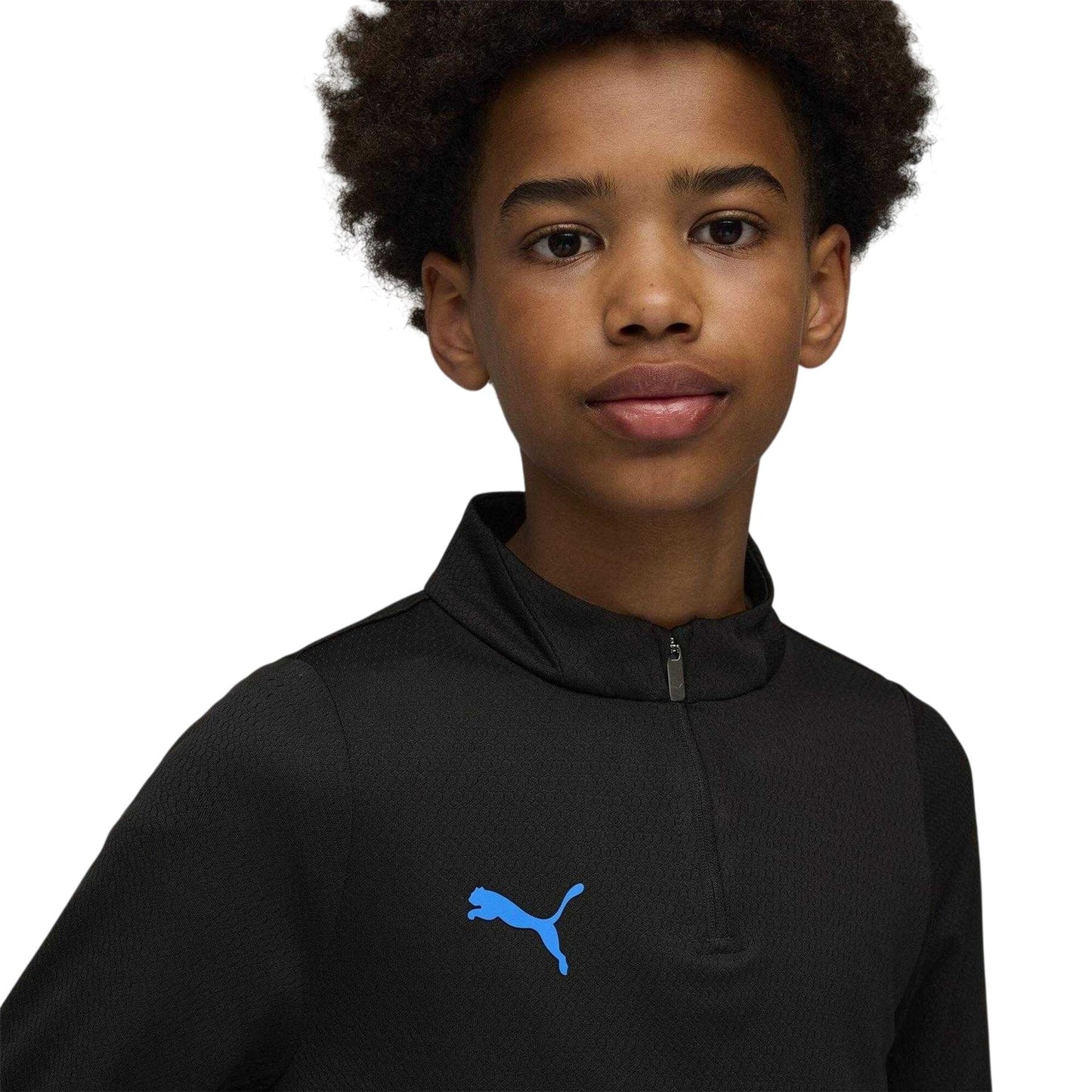 Black-Blue - Lifestyle - Puma Childrens-Kids Cup Quarter Zip Drill Top