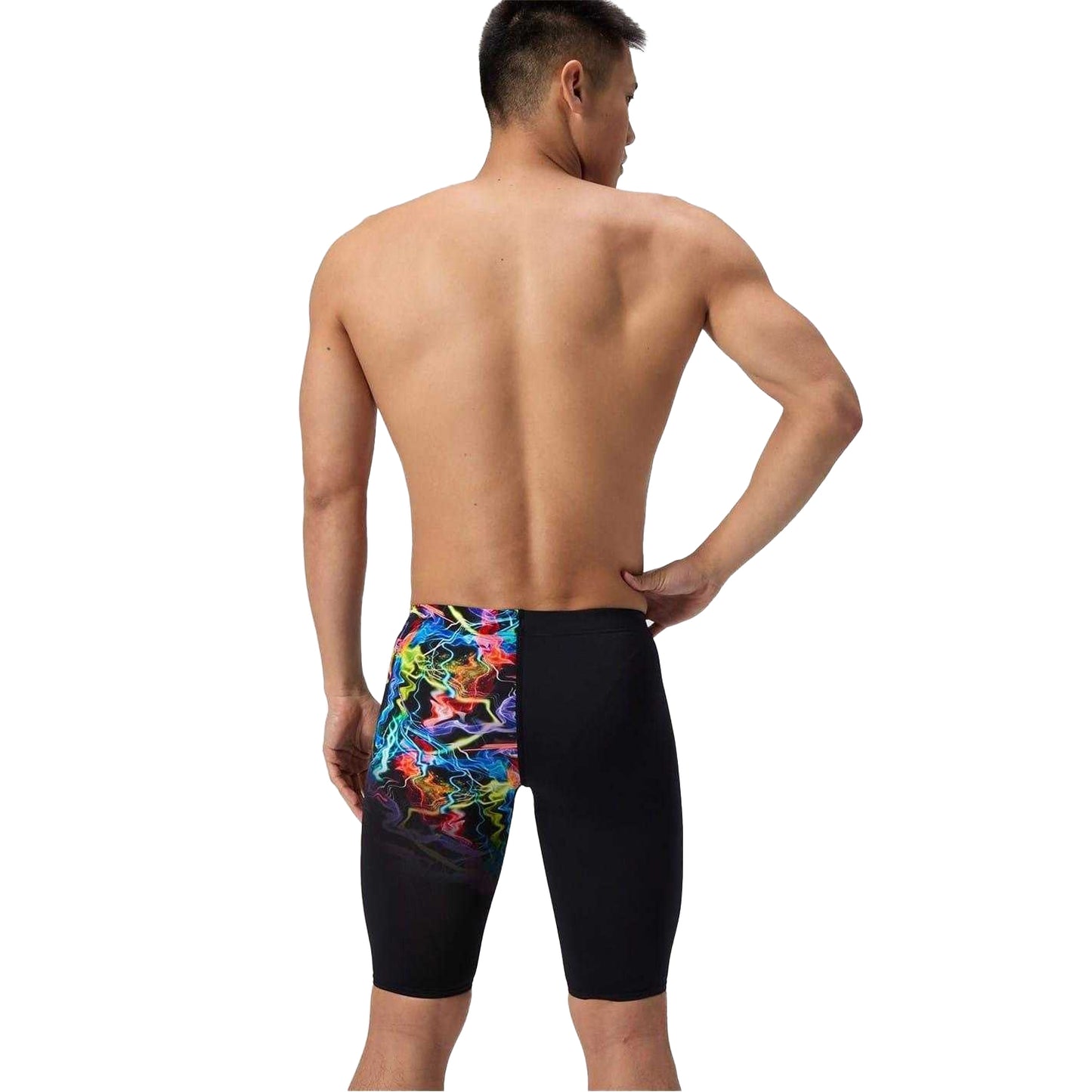 Black - Pack Shot - Speedo Mens Graphic Print Slim Jammer Shorts
