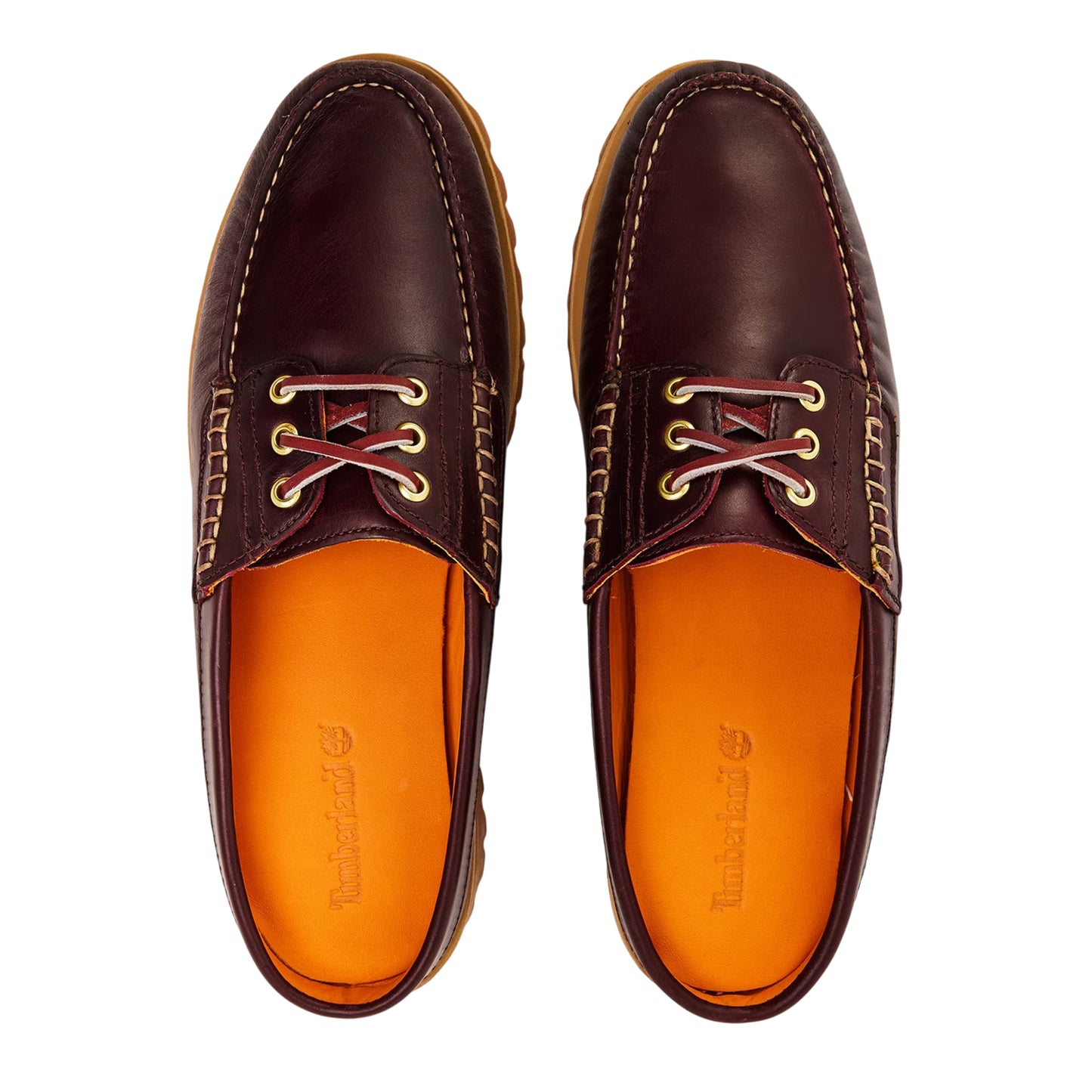 Burgundy - Side - Timberland Mens Vibram Leather Moc Toe Mules