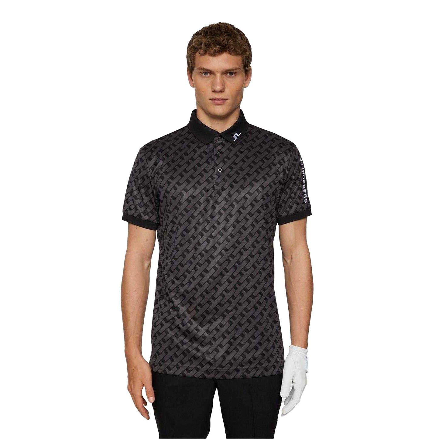 Black - Lifestyle - J.Lindeberg Mens Ikat Collared Polo Shirt