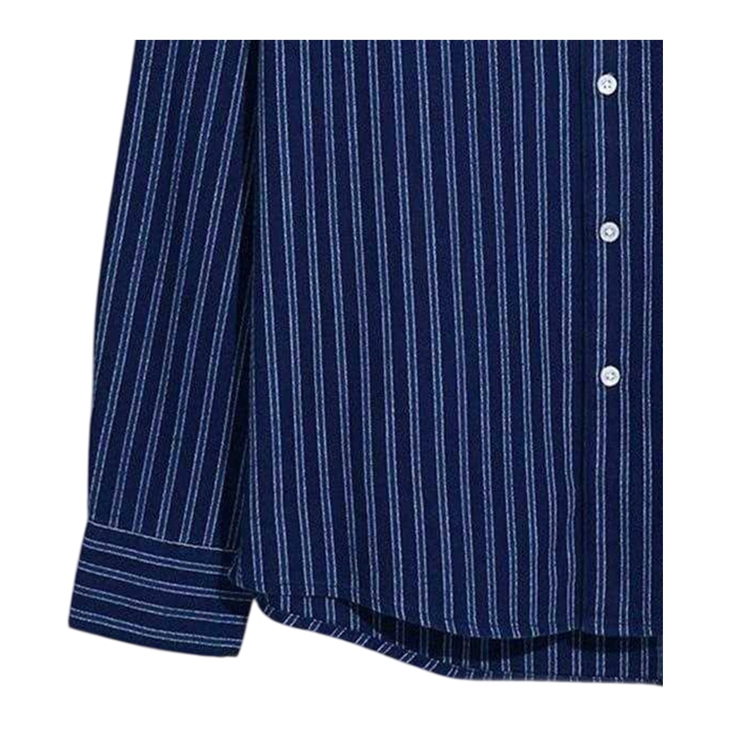 True Navy - Side - Farah Mens Bryan Striped Long-Sleeved Shirt