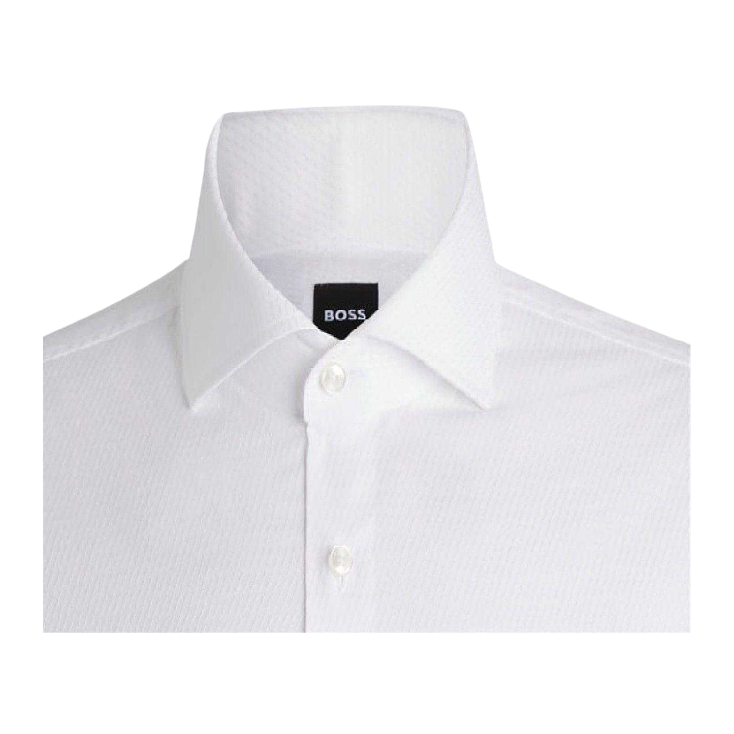 White - Back - Boss Mens Slim Long-Sleeved Formal Shirt