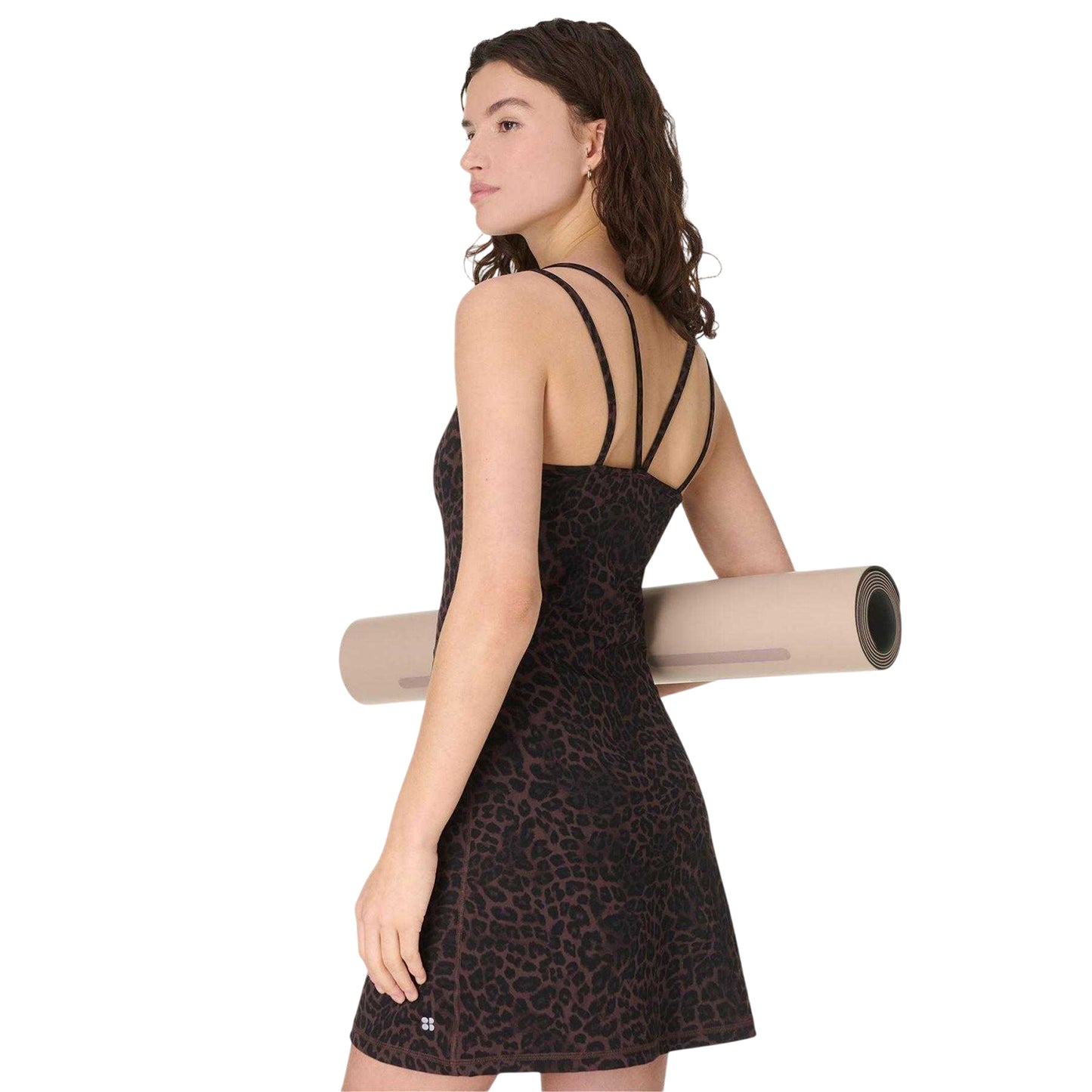Brown - Lifestyle - Sweaty Betty Womens-Ladies Ultimate Studio Leopard Print Yoga Mini Dress