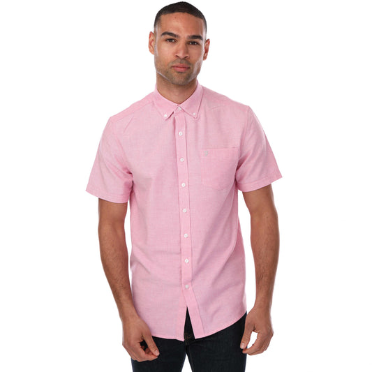 Coral - Front - Farah Mens Drayton Short-Sleeved Shirt