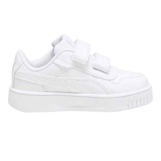 Puma White - Front - Puma Childrens-Kids Carina Street Low Flat Trainers