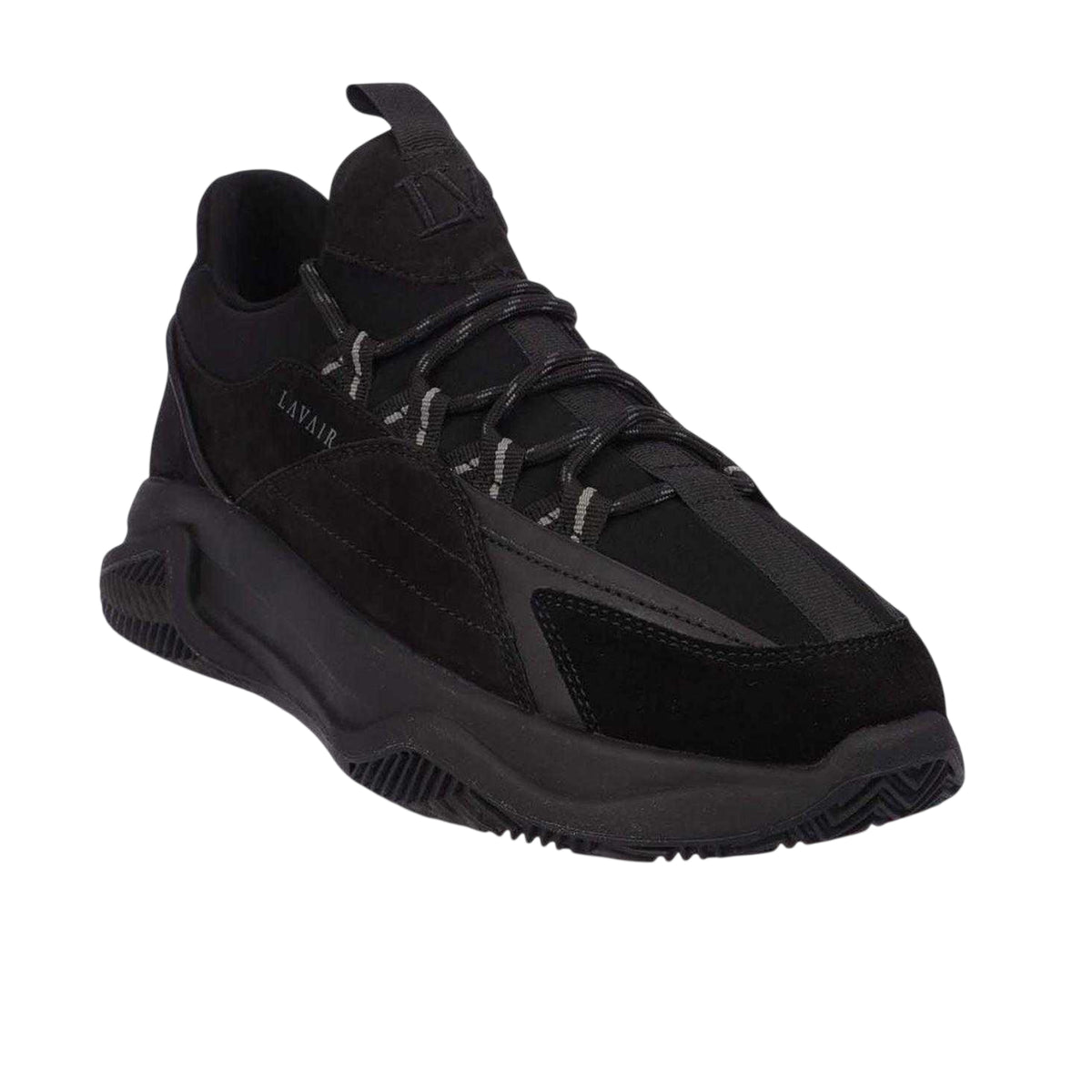 Black - Lifestyle - Lavair Womens-Ladies Leather Trainers