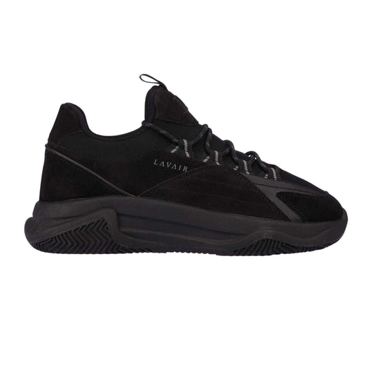 Black - Front - Lavair Womens-Ladies Leather Trainers