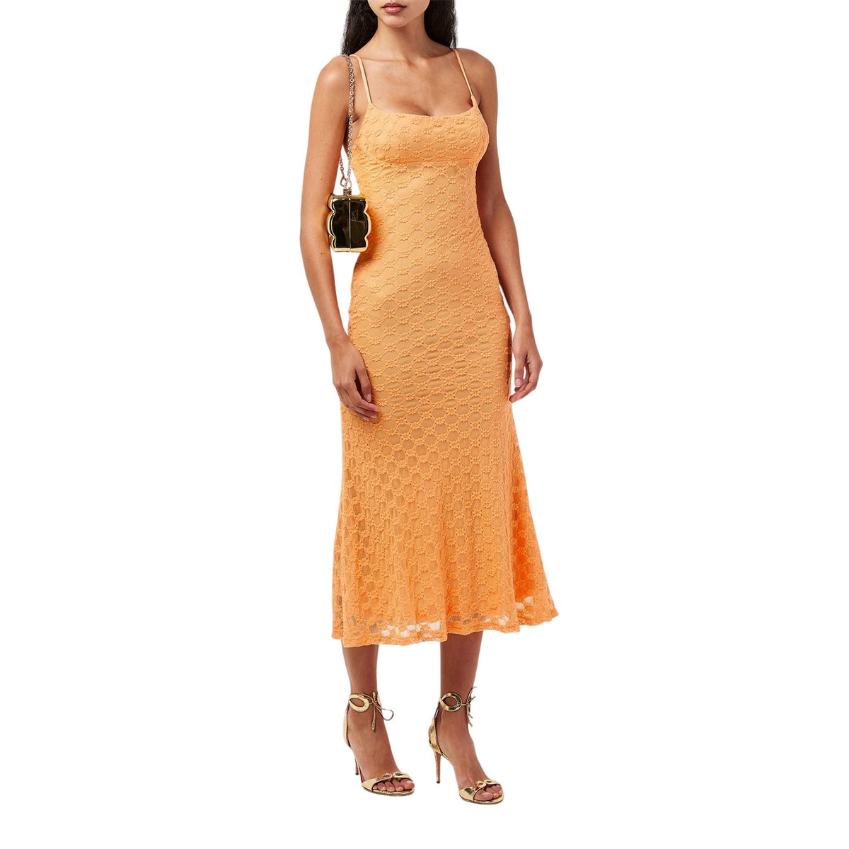 Orange - Lifestyle - Bardot Womens-Ladies Adoni Embroidered Midi Dress
