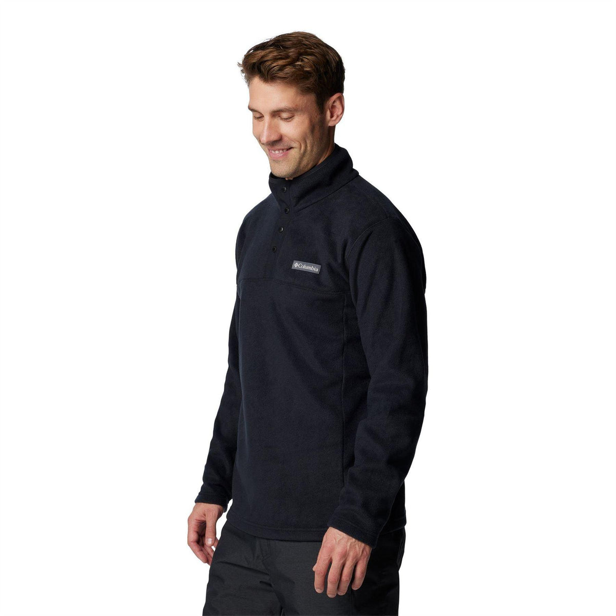 Black - Side - Columbia Mens Steens Fleece Pullover