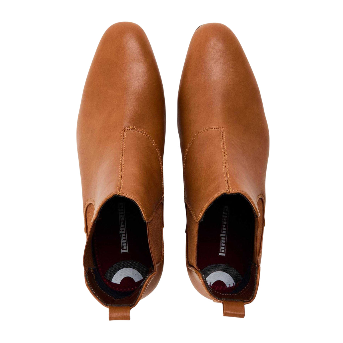 Brown - Side - Lambretta Mens Amberley Chelsea Boots