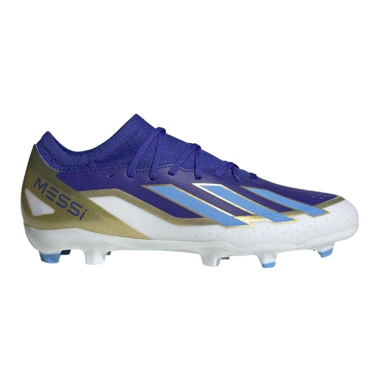 Blue-White - Front - Adidas Mens X Crazyfast League Coated Firm Ground Football Boots
