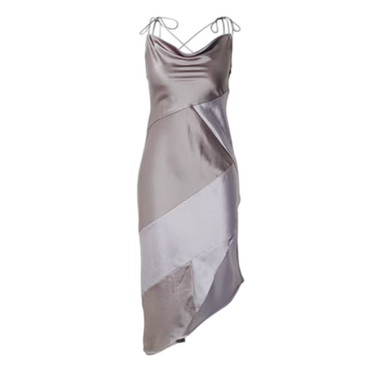 Grey - Front - AmyLynn Womens-Ladies San Cowl Neck Maxi Dress