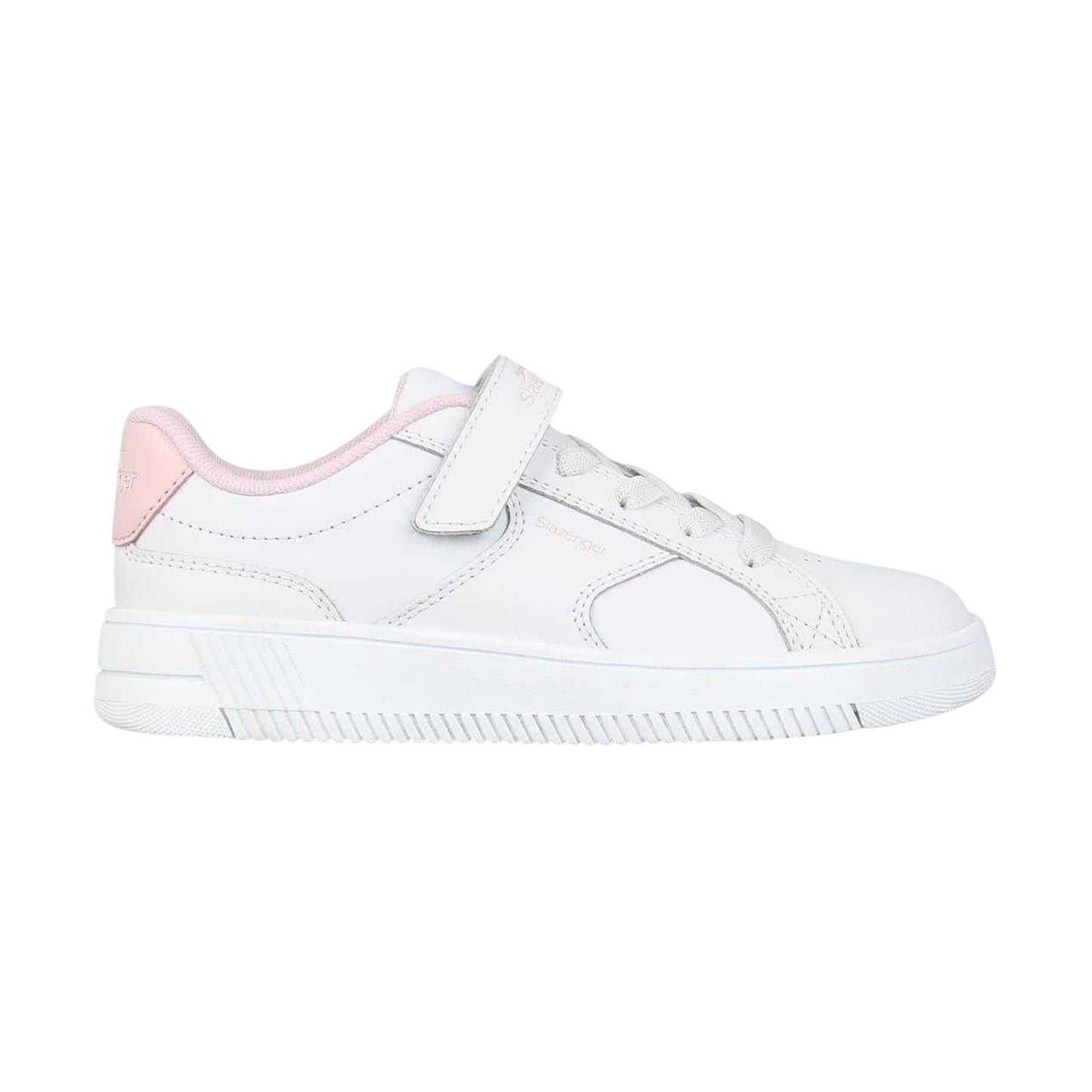 White-Pink - Lifestyle - Slazenger Childrens-Kids Starling Leather Trainers