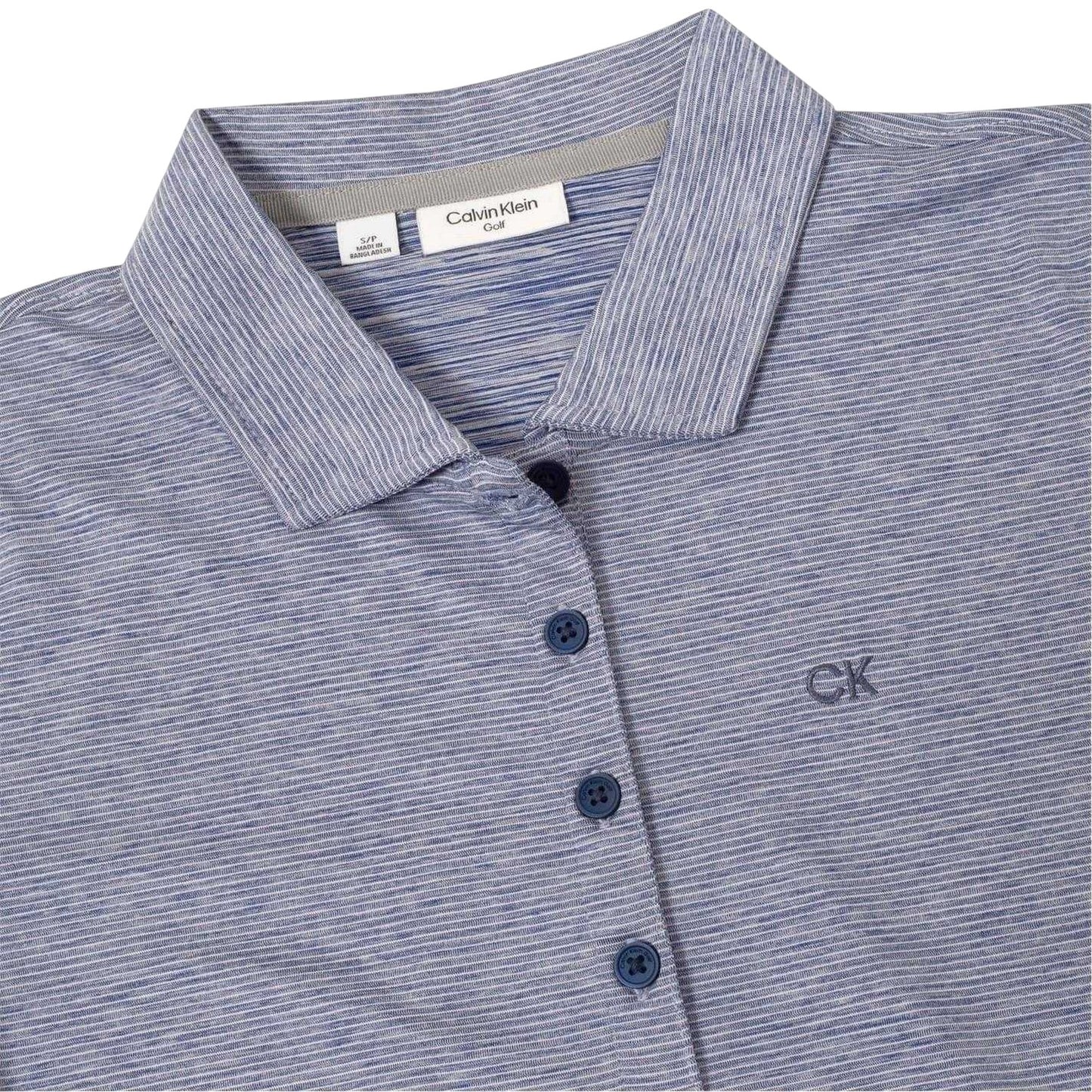 French Navy - Side - Calvin Klein Womens-Ladies Pinstripe Performance Polo Shirt