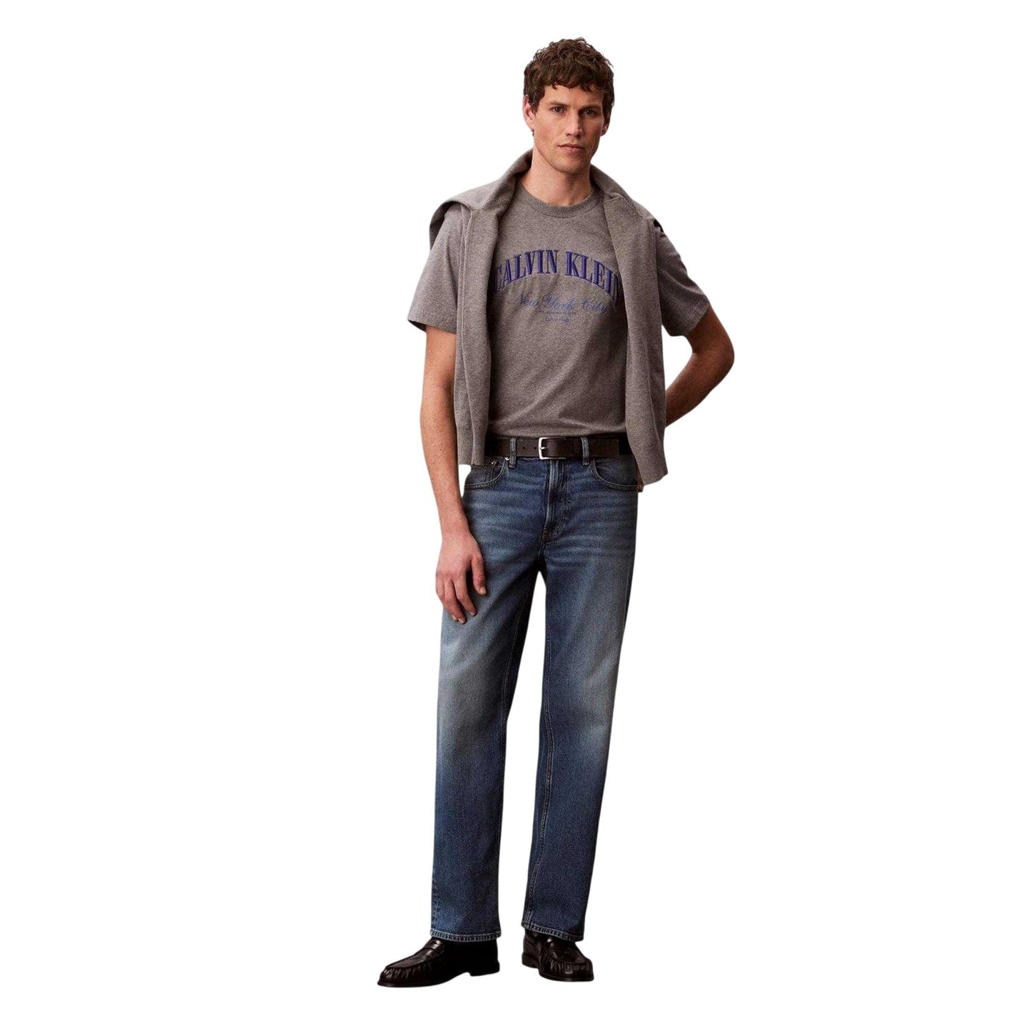 Medium Heather Grey - Lifestyle - Calvin Klein Mens Logo T-Shirt