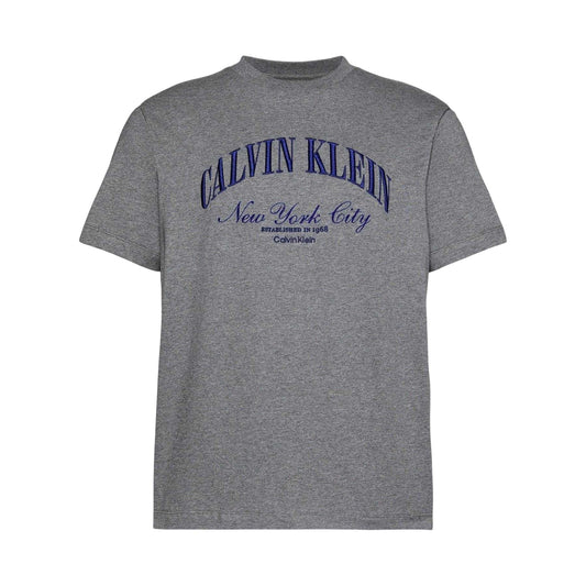 Medium Heather Grey - Front - Calvin Klein Mens Logo T-Shirt