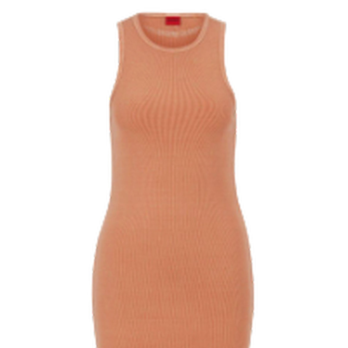 Orange - Back - Hugo Womens-Ladies Nerana Rib Knit Midi Dress