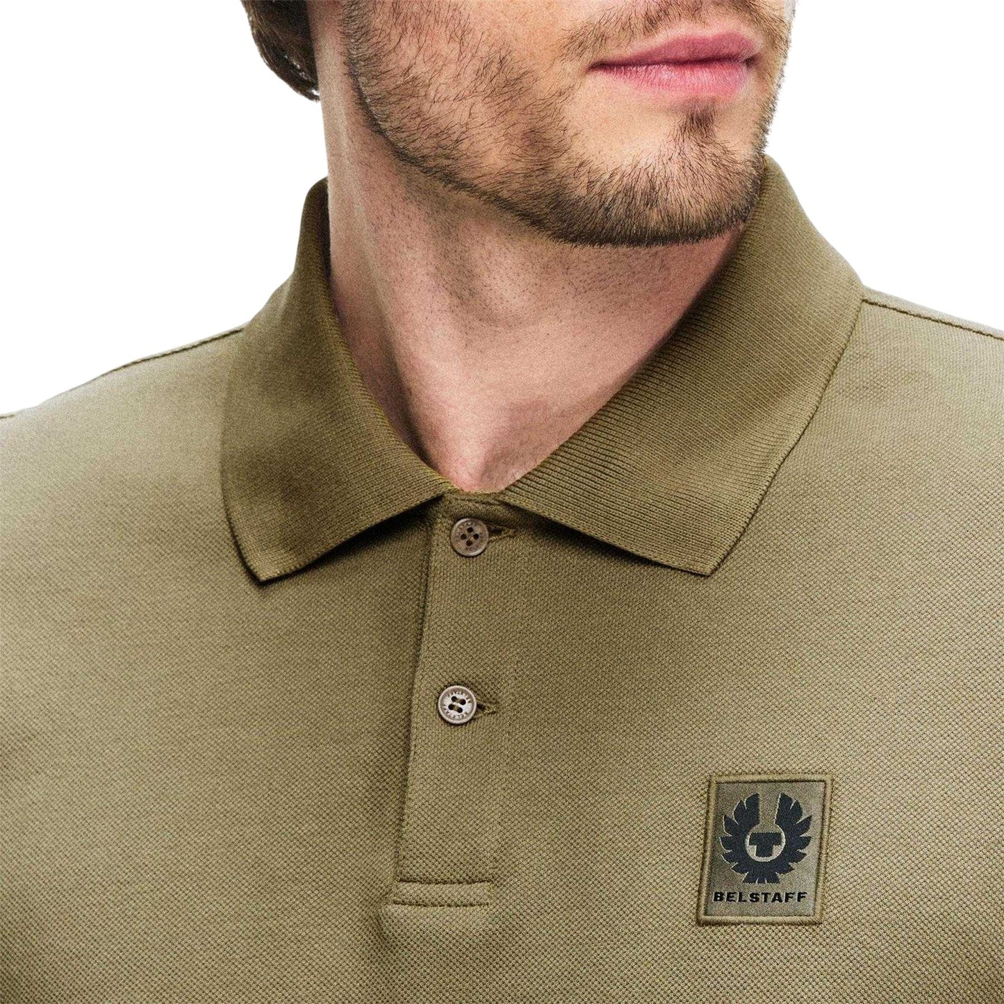 Fatigue Green - Lifestyle - Belstaff Mens Pique Polo Shirt