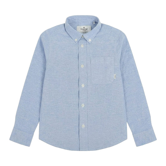 Blue - Front - Firetrap Boys Oxford Pocket Long-Sleeved Shirt