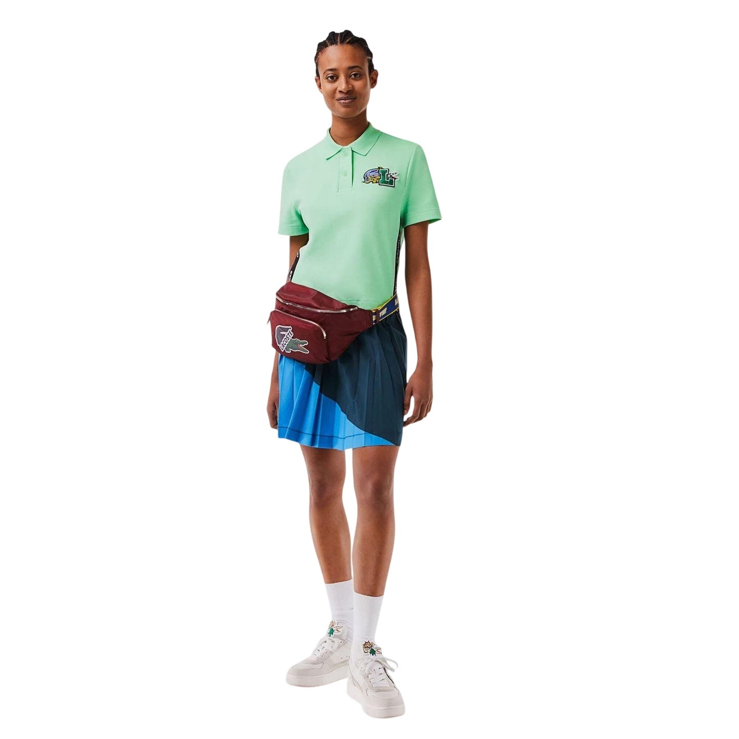 Green - Lifestyle - Lacoste Womens-Ladies Cropped Polo Shirt