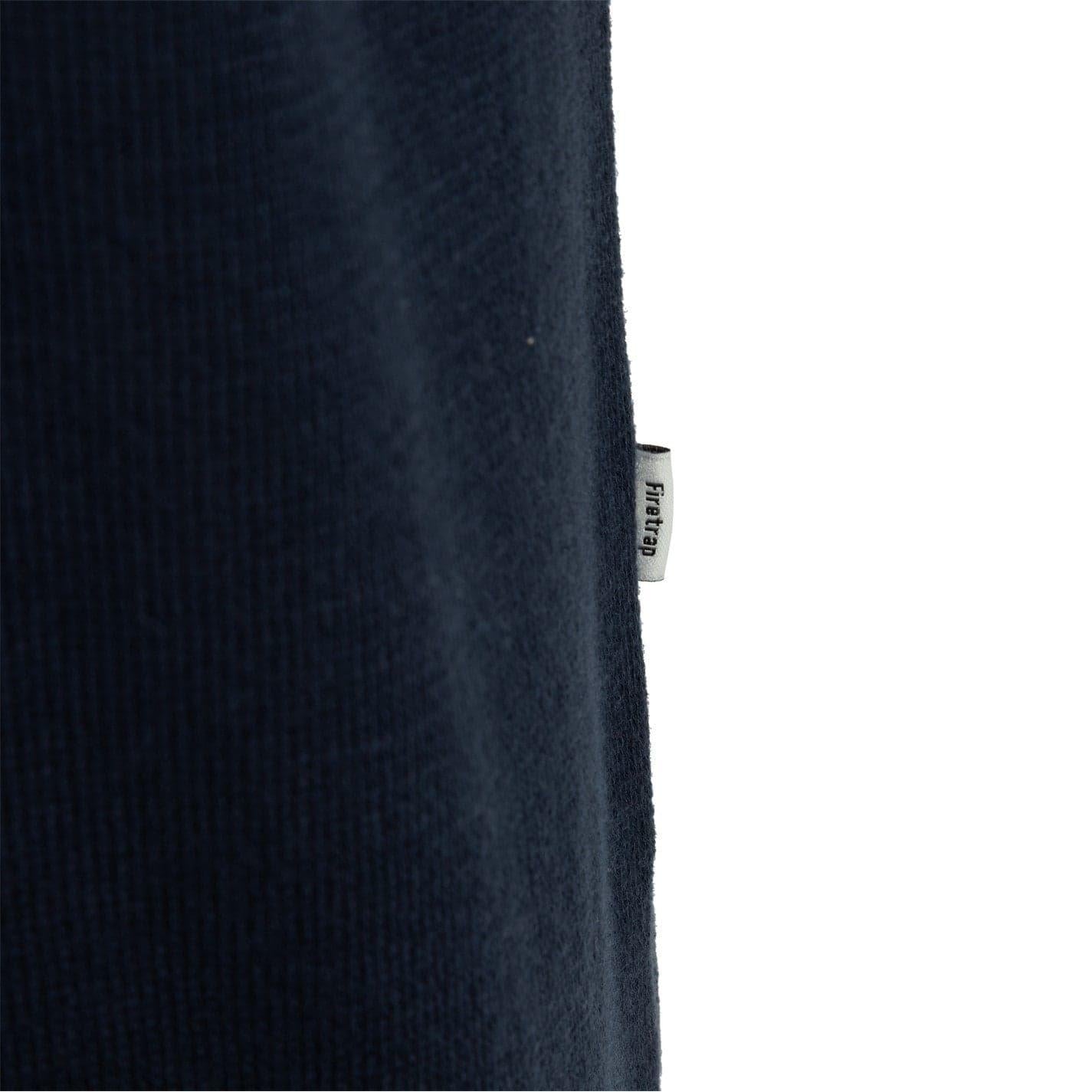 Navy-Grey - Pack Shot - Firetrap Mens Long-Sleeved Polo Shirt