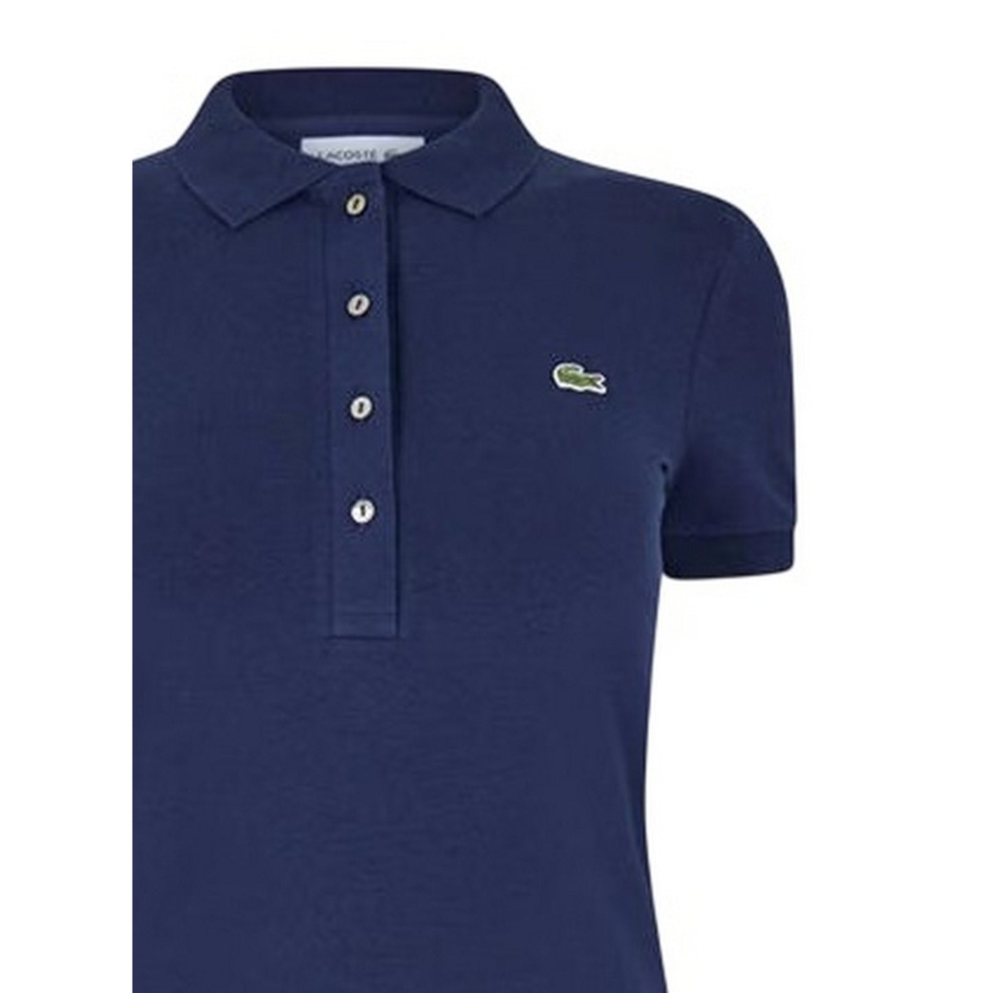 Navy Blue - Side - Lacoste Womens-Ladies Logo Polo Shirt