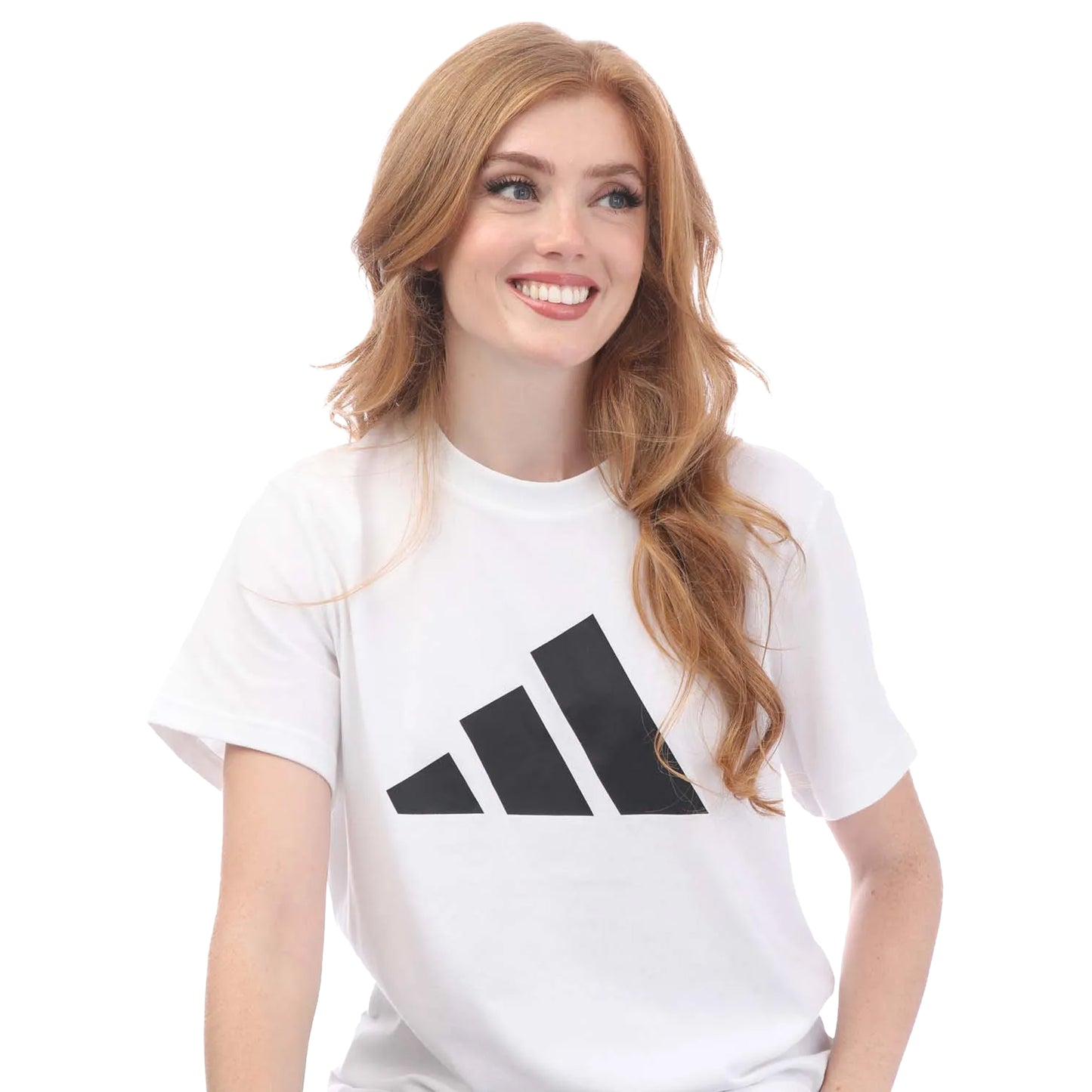 White - Back - Adidas Womens-Ladies Future Icons Logo T-Shirt