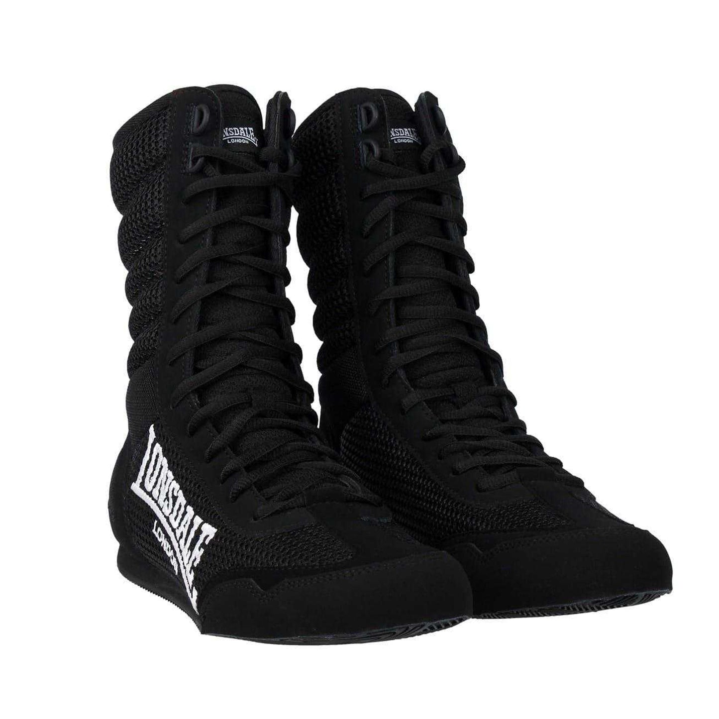 Black - Pack Shot - Lonsdale Childrens-Kids Contender Boxing Boots