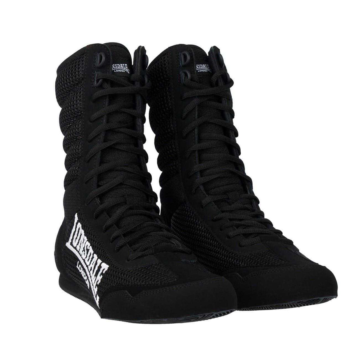 Black - Pack Shot - Lonsdale Childrens-Kids Contender Boxing Boots