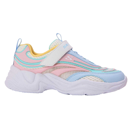 White-Green-Black - Front - Skechers Girls Litestyles Trainers