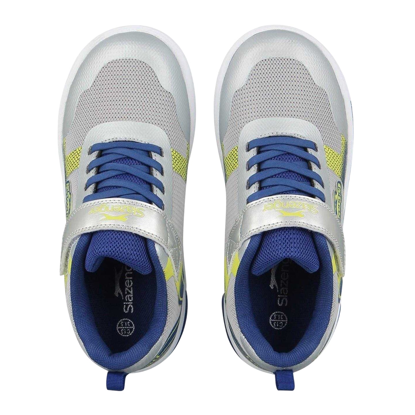 Silver-Blue - Side - Slazenger Childrens-Kids Go 2.0 Light Up Trainers