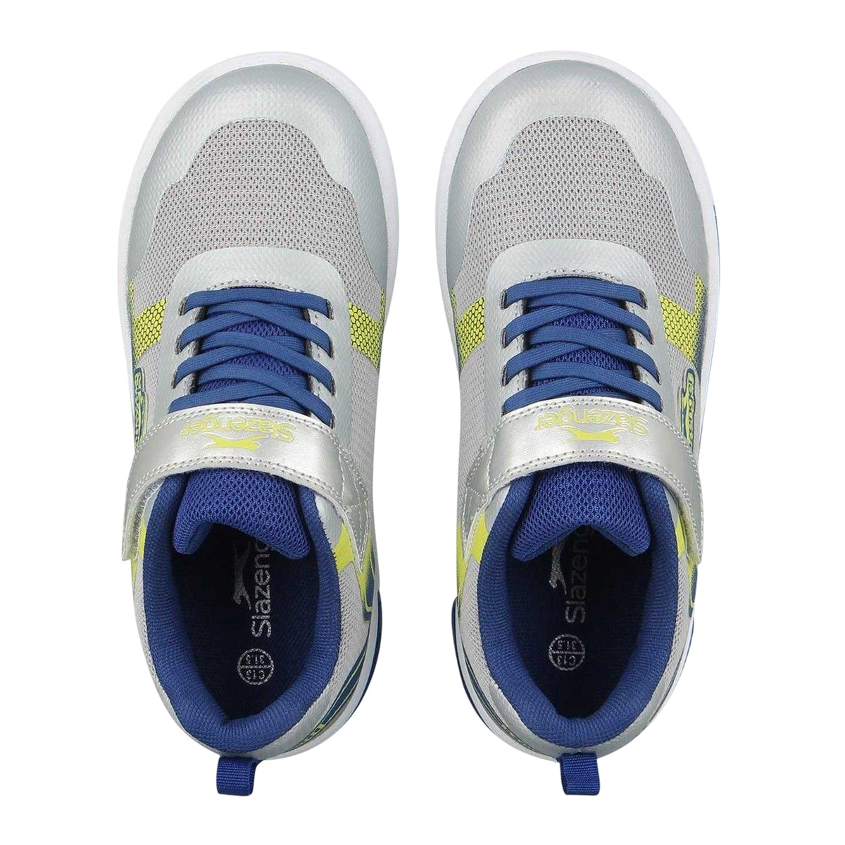 Silver-Blue - Side - Slazenger Childrens-Kids Go 2.0 Light Up Trainers
