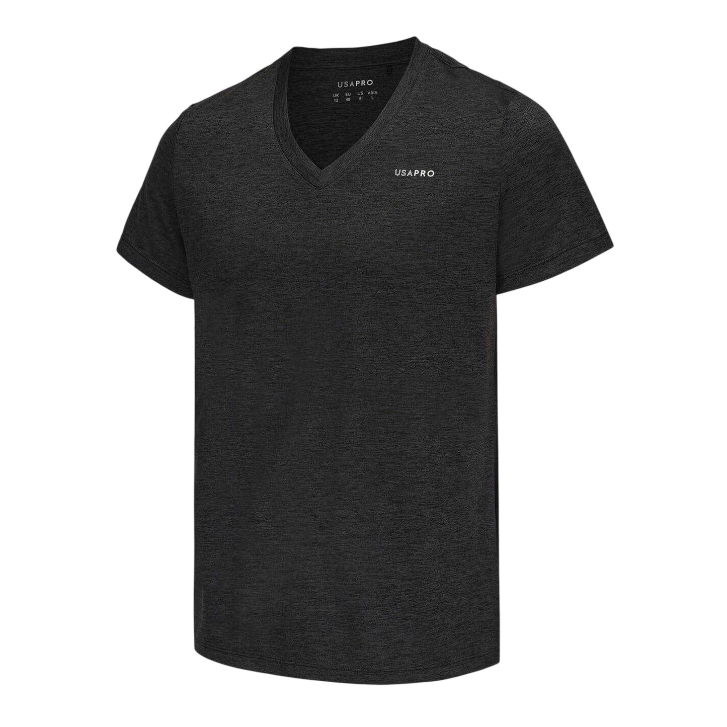 Black - Side - USA Pro Womens-Ladies Plain V Neck T-Shirt