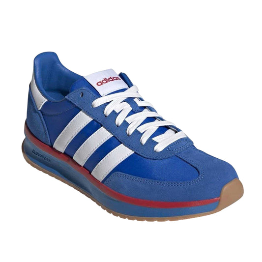 Ink-White-Black Cherry - Front - Adidas Mens Run 70s 2.0 Stripes Leather Trainers